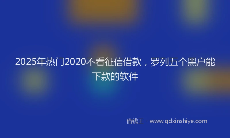 2025年热门2020不看征信借款，罗列五个黑户能下款的软件