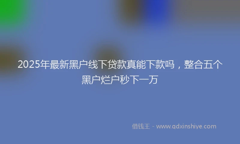 2025年最新黑户线下贷款真能下款吗，整合五个黑户烂户秒下一万