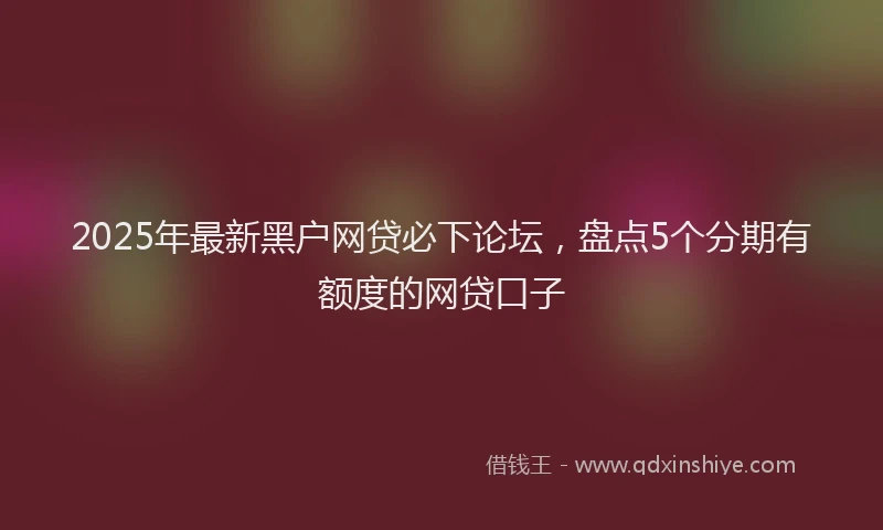 2025年最新黑户网贷必下论坛，盘点5个分期有额度的网贷口子