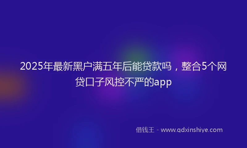 2025年最新黑户满五年后能贷款吗，整合5个网贷口子风控不严的app