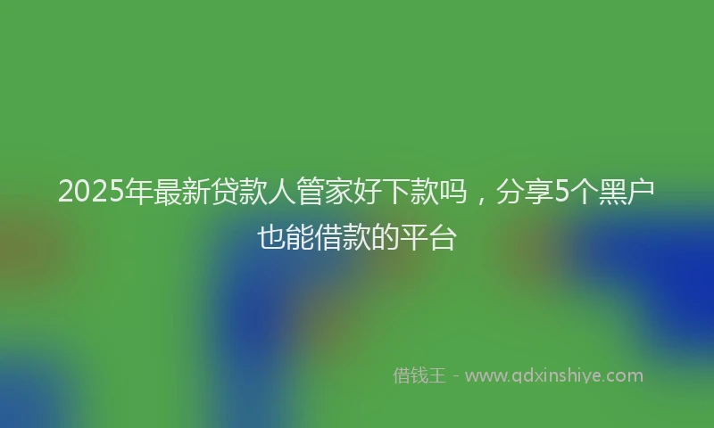 2025年最新贷款人管家好下款吗，分享5个黑户也能借款的平台