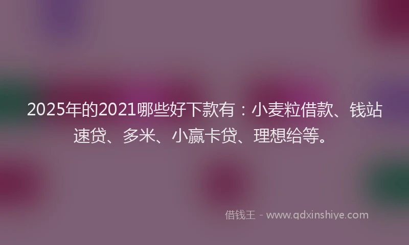 2025年的2021哪些好下款有：小麦粒借款、钱站速贷、多米、小赢卡贷、理想给等。
