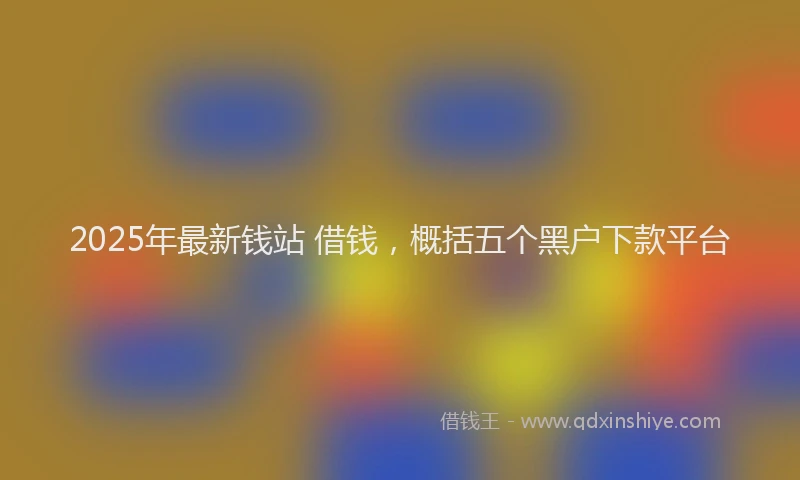 2025年最新钱站 借钱，概括五个黑户下款平台