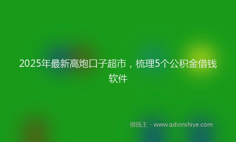 2025年最新高炮口子超市，梳理5个公积金借钱软件