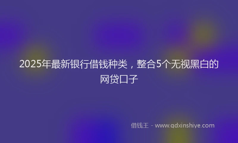 2025年最新银行借钱种类，整合5个无视黑白的网贷口子