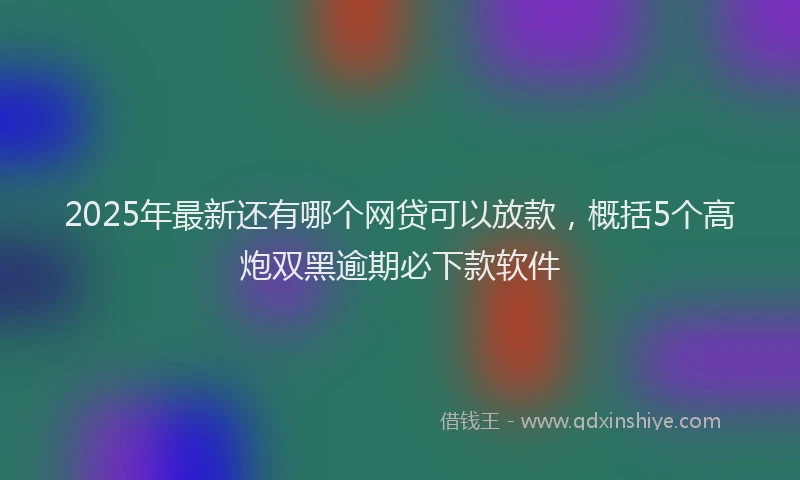 2025年最新还有哪个网贷可以放款，概括5个高炮双黑逾期必下款软件