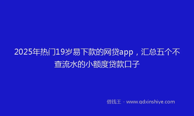 2025年热门19岁易下款的网贷app，汇总五个不查流水的小额度贷款口子
