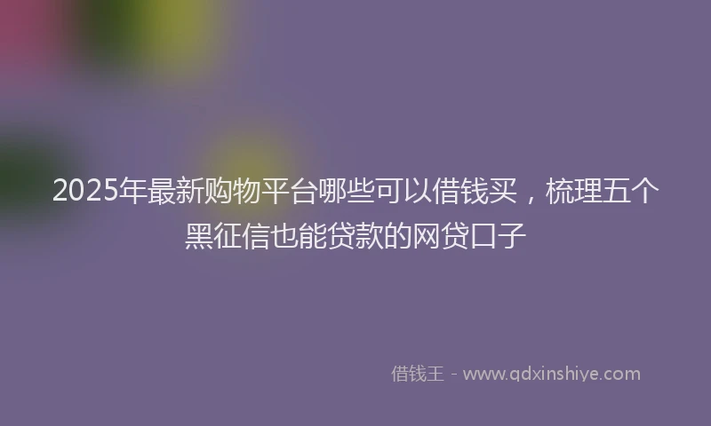 2025年最新购物平台哪些可以借钱买，梳理五个黑征信也能贷款的网贷口子