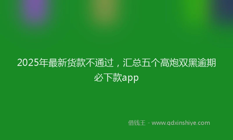2025年最新货款不通过，汇总五个高炮双黑逾期必下款app
