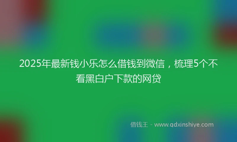 2025年最新钱小乐怎么借钱到微信，梳理5个不看黑白户下款的网贷