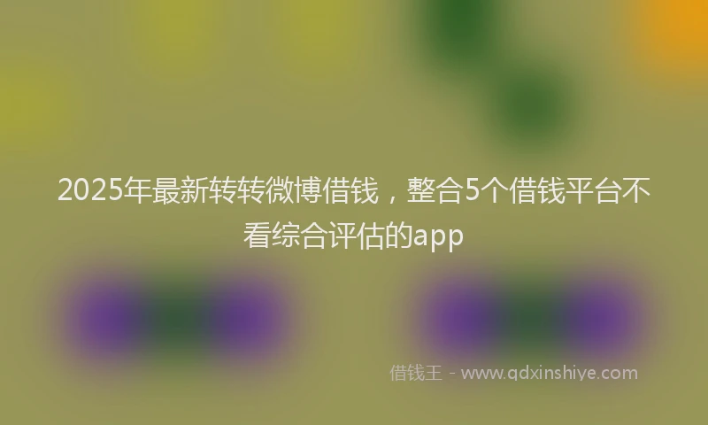 2025年最新转转微博借钱，整合5个借钱平台不看综合评估的app
