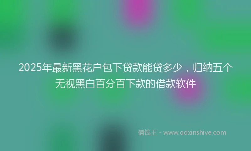 2025年最新黑花户包下贷款能贷多少，归纳五个无视黑白百分百下款的借款软件