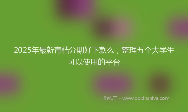 2025年最新青桔分期好下款么，整理五个大学生可以使用的平台
