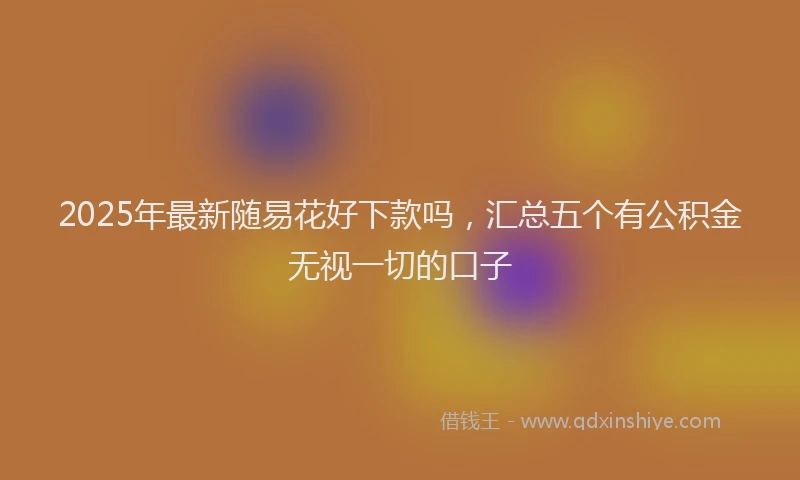 2025年最新随易花好下款吗，汇总五个有公积金无视一切的口子