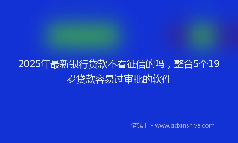 2025年最新银行贷款不看征信的吗，整合5个19岁贷款容易过审批的软件