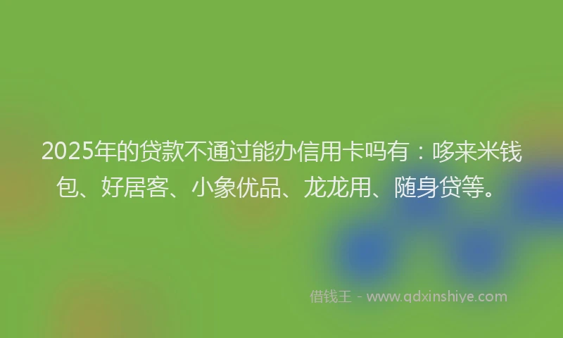 2025年的贷款不通过能办信用卡吗有：哆来米钱包、好居客、小象优品、龙龙用、随身贷等。