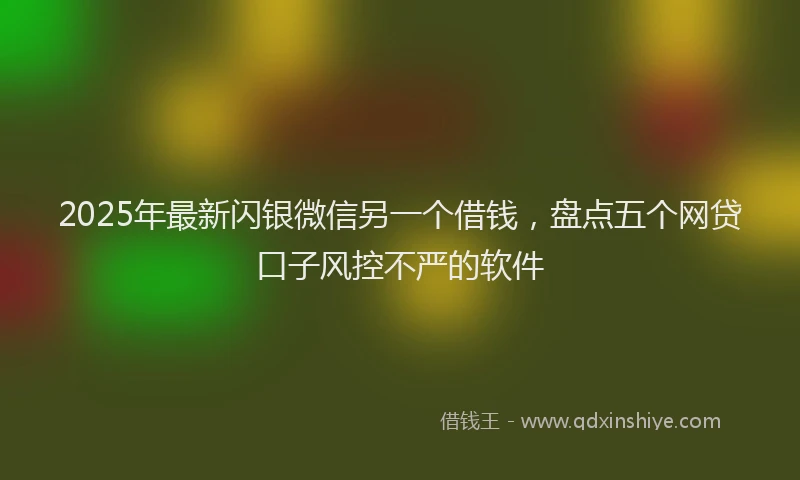 2025年最新闪银微信另一个借钱，盘点五个网贷口子风控不严的软件