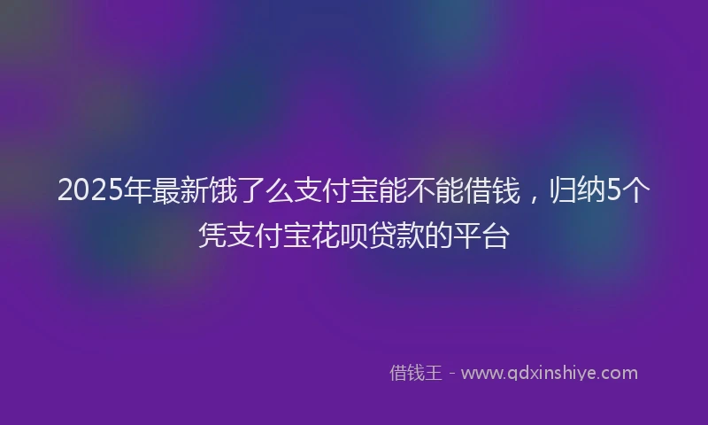 2025年最新饿了么支付宝能不能借钱，归纳5个凭支付宝花呗贷款的平台