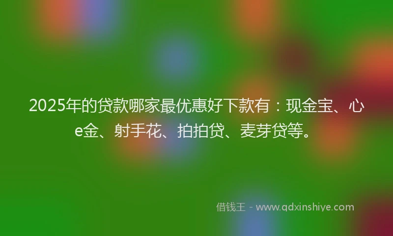 2025年的贷款哪家最优惠好下款有：现金宝、心e金、射手花、拍拍贷、麦芽贷等。