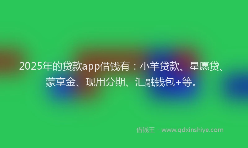 2025年的贷款app借钱有：小羊贷款、星愿贷、蒙享金、现用分期、汇融钱包+等。
