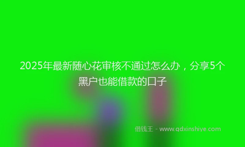 2025年最新随心花审核不通过怎么办，分享5个黑户也能借款的口子