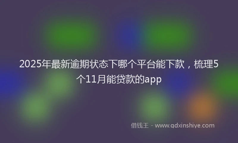 2025年最新逾期状态下哪个平台能下款，梳理5个11月能贷款的app