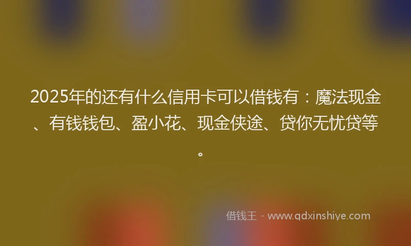 2025年的还有什么信用卡可以借钱有：魔法现金、有钱钱包、盈小花、现金侠途、贷你无忧贷等。