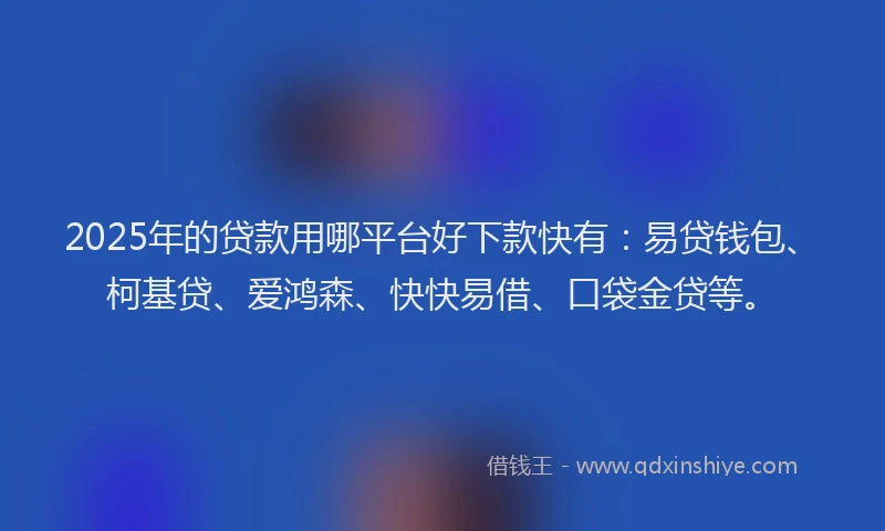 2025年的贷款用哪平台好下款快有：易贷钱包、柯基贷、爱鸿森、快快易借、口袋金贷等。