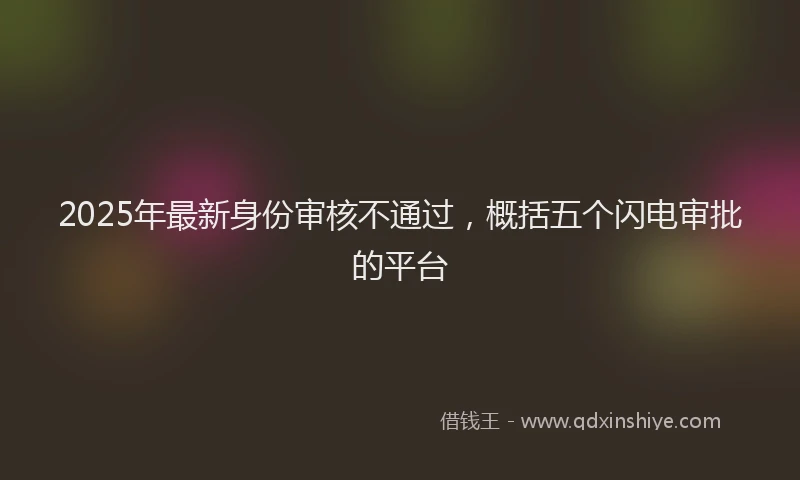 2025年最新身份审核不通过，概括五个闪电审批的平台
