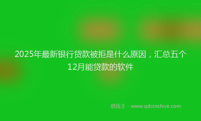 2025年最新银行贷款被拒是什么原因，汇总五个12月能贷款的软件