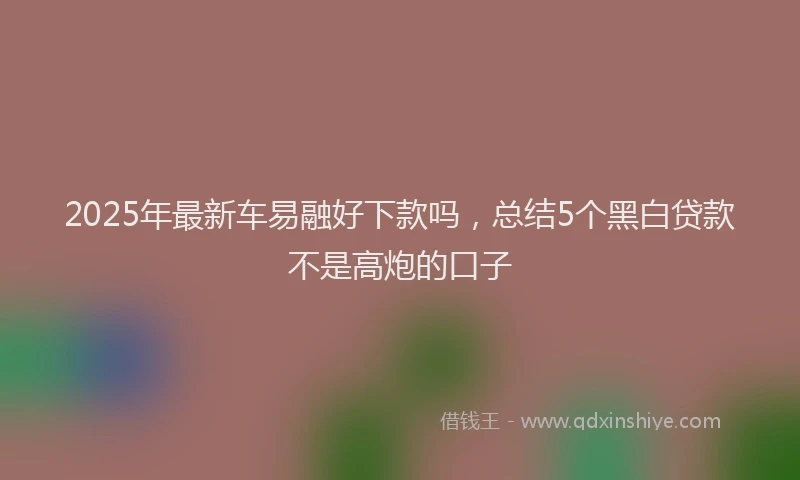 2025年最新车易融好下款吗，总结5个黑白贷款不是高炮的口子