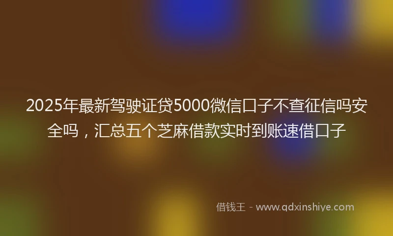 2025年最新驾驶证贷5000微信口子不查征信吗安全吗，汇总五个芝麻借款实时到账速借口子