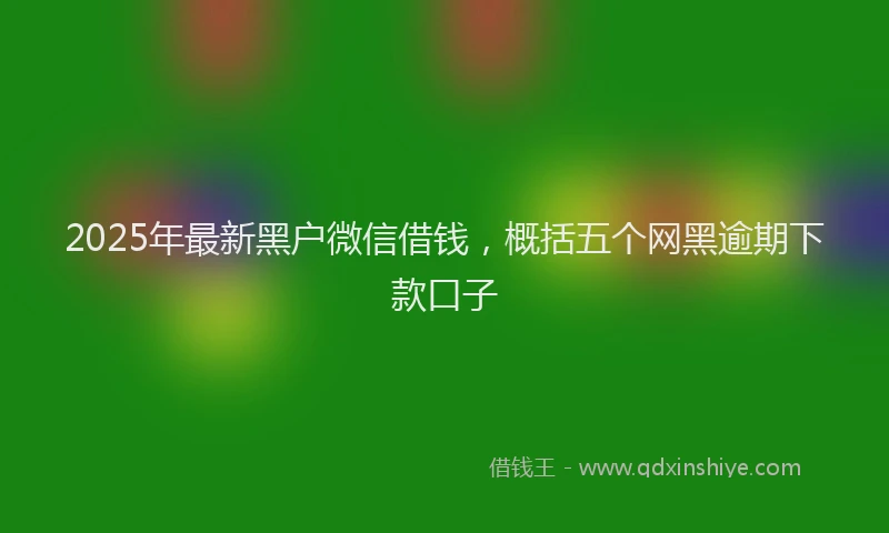 2025年最新黑户微信借钱，概括五个网黑逾期下款口子