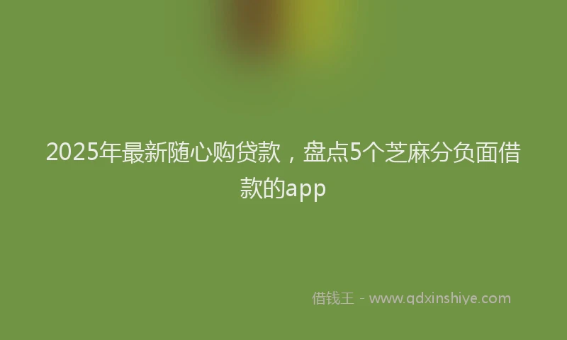 2025年最新随心购贷款，盘点5个芝麻分负面借款的app