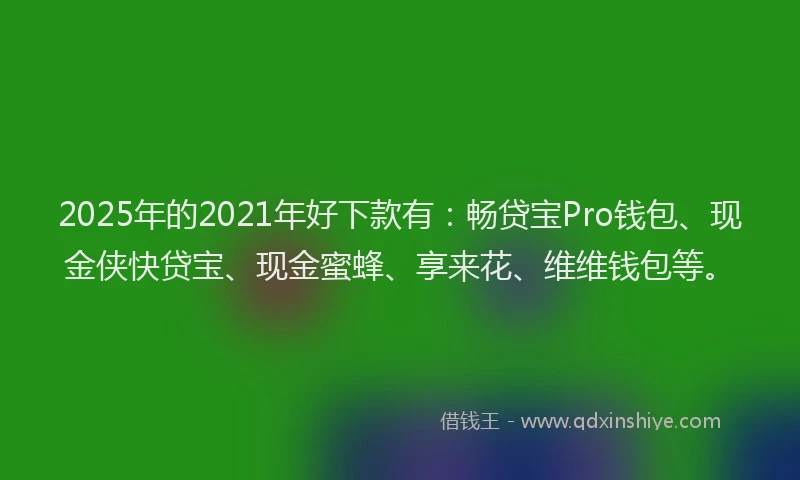 2025年的2021年好下款有：畅贷宝Pro钱包、现金侠快贷宝、现金蜜蜂、享来花、维维钱包等。