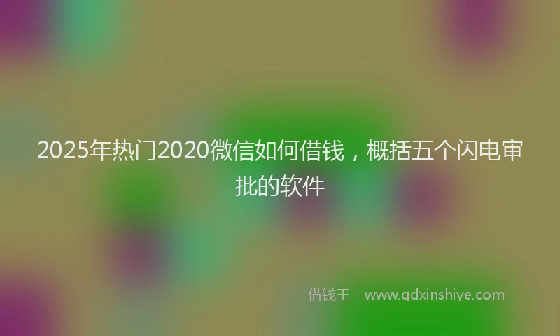 2025年热门2020微信如何借钱，概括五个闪电审批的软件