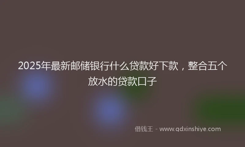 2025年最新邮储银行什么贷款好下款，整合五个放水的贷款口子