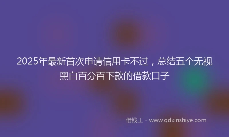 2025年最新首次申请信用卡不过，总结五个无视黑白百分百下款的借款口子