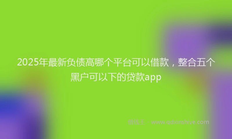2025年最新负债高哪个平台可以借款，整合五个黑户可以下的贷款app