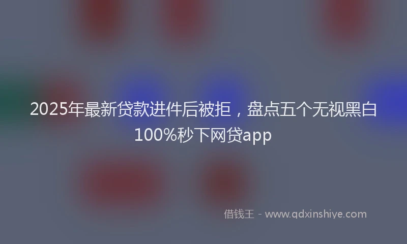 2025年最新贷款进件后被拒，盘点五个无视黑白100%秒下网贷app