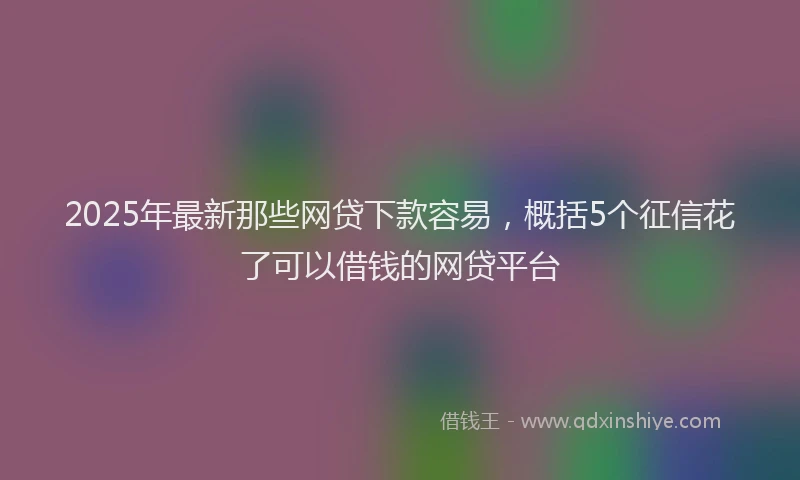 2025年最新那些网贷下款容易，概括5个征信花了可以借钱的网贷平台