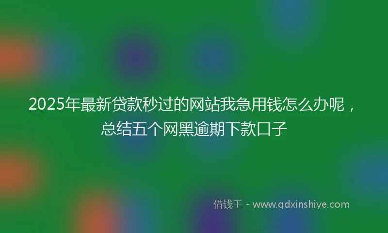 2025年最新贷款秒过的网站我急用钱怎么办呢，总结五个网黑逾期下款口子
