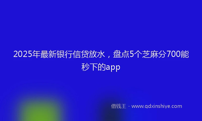 2025年最新银行信贷放水，盘点5个芝麻分700能秒下的app