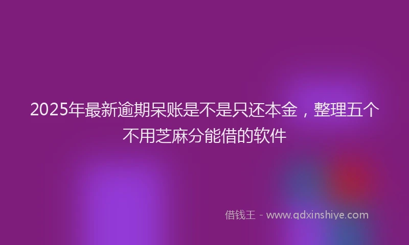 2025年最新逾期呆账是不是只还本金，整理五个不用芝麻分能借的软件