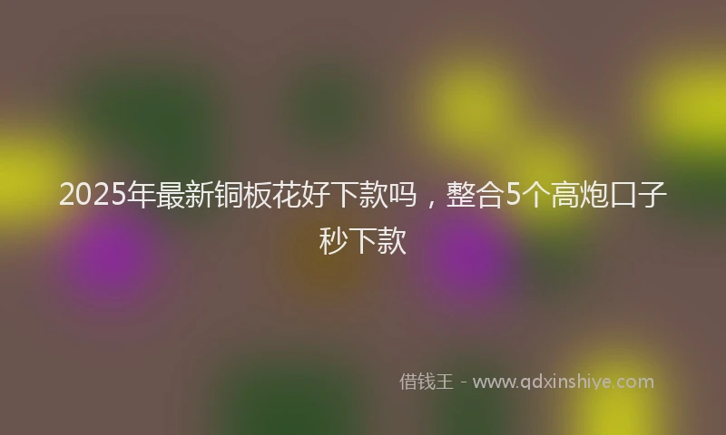 2025年最新铜板花好下款吗，整合5个高炮口子秒下款