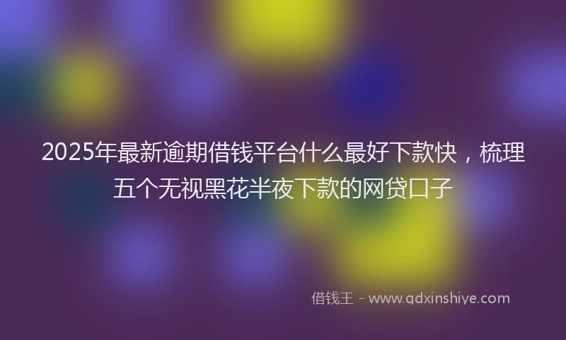 2025年最新逾期借钱平台什么最好下款快，梳理五个无视黑花半夜下款的网贷口子