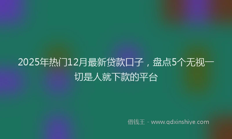 2025年热门12月最新贷款口子，盘点5个无视一切是人就下款的平台