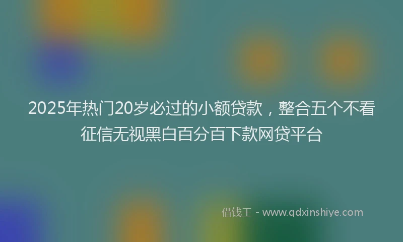 2025年热门20岁必过的小额贷款，整合五个不看征信无视黑白百分百下款网贷平台