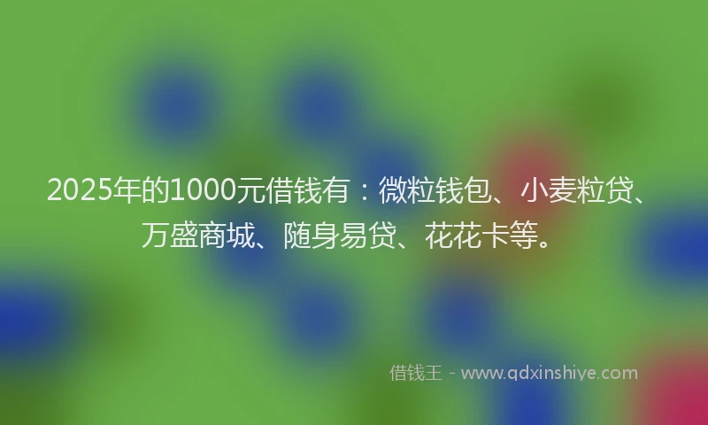 2025年的1000元借钱有：微粒钱包、小麦粒贷、万盛商城、随身易贷、花花卡等。