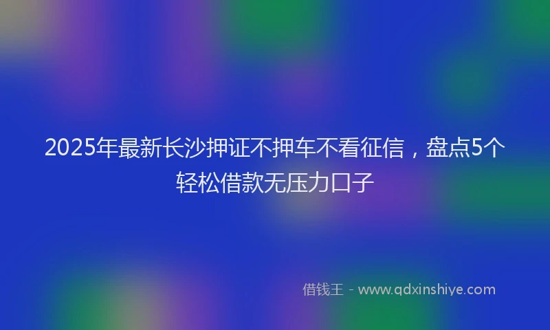 2025年最新长沙押证不押车不看征信，盘点5个轻松借款无压力口子